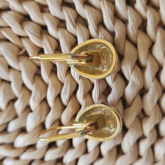 Vintage EB Enamel Gold Tone Earrings - Picture 3 of 6